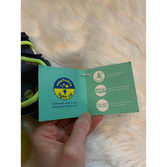 Surprize by Stride Rite New Navy & Yellow Lumos Light-Up Sandal Size 10 - Picture 7 of 7